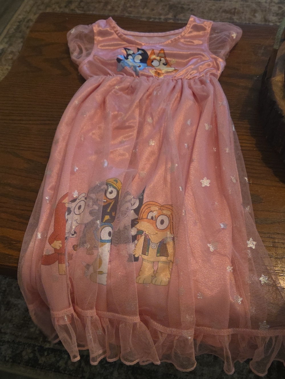 Girls Pink Tulle Bluey Casual Dress